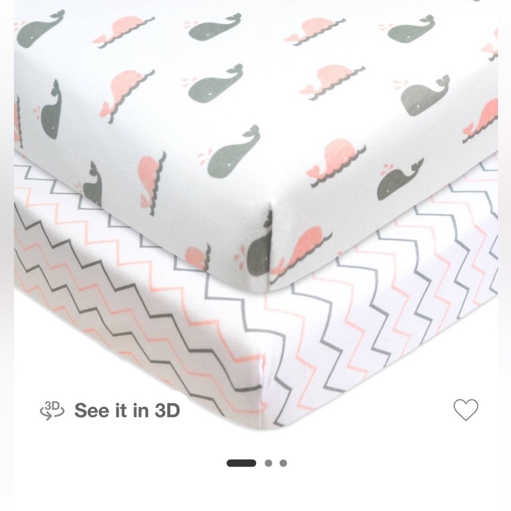 Pink and Grey Chevron printed Playard Sheet